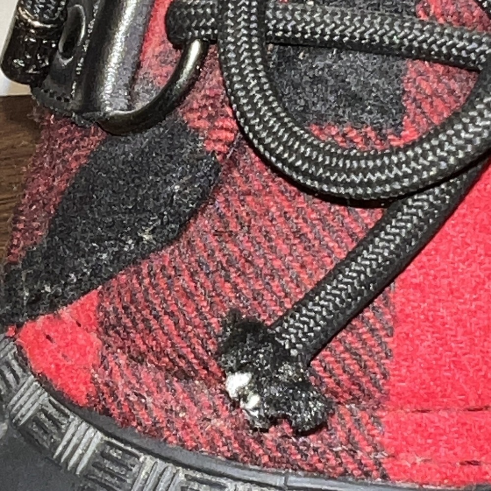Tommy Hilfiger Buffalo Plaid Duck Rain Water Boots 8 Red Black Holiday Christmas - Picture 10 of 11